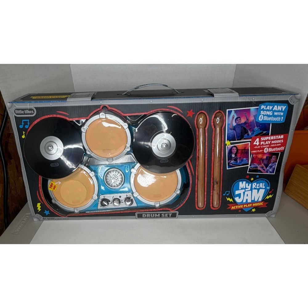 My Real Jam Drums Set By Little Tikes With Volume Control & Bluetooth NEW